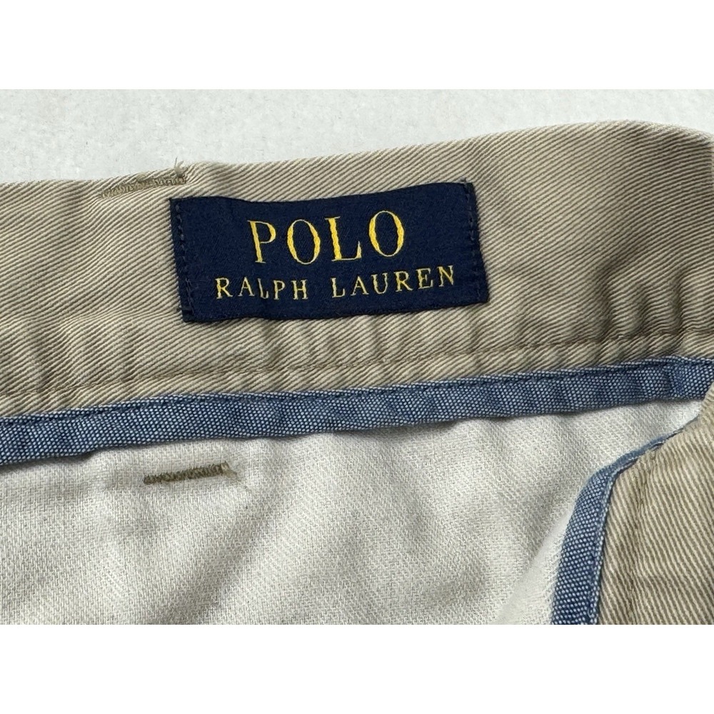 Polo Ralph Lauren Mens Khaki Chino Shorts Classic Fit Flat Front Size 36 - Picture 2 of 7